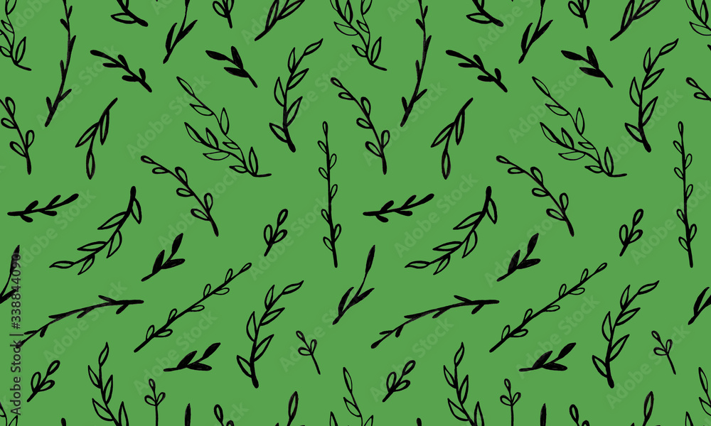 black and white spring branches on a white background. Can be used for print and design. putter illustration black and white spring branches on a white background. Can be used for print and design. putter illustration