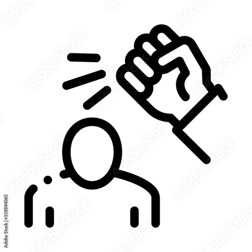 beating man icon vector. beating man sign. isolated contour symbol illustration