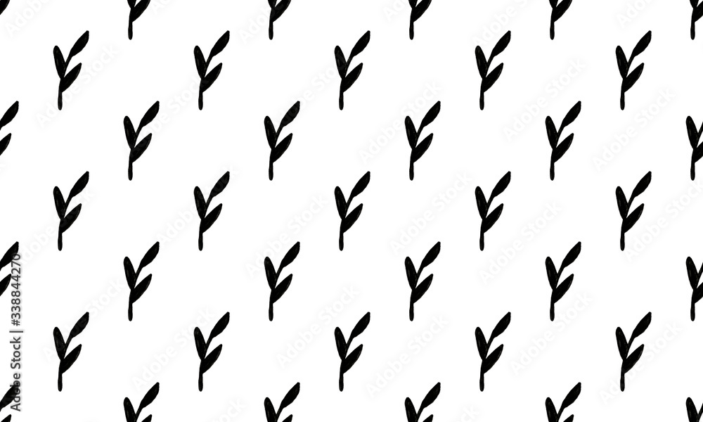 black and white spring branches on a white background. Can be used for print and design. putter illustration black and white spring branches on a white background. Can be used for print and design. putter illustration