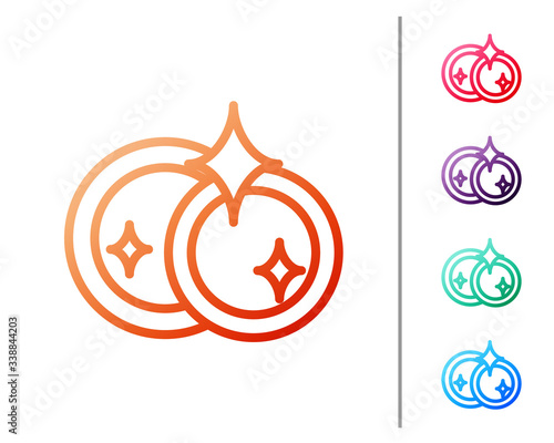 Red line Washing dishes icon isolated on white background. Cleaning dishes icon. Dishwasher sign. Clean tableware sign. Set color icons. Vector Illustration