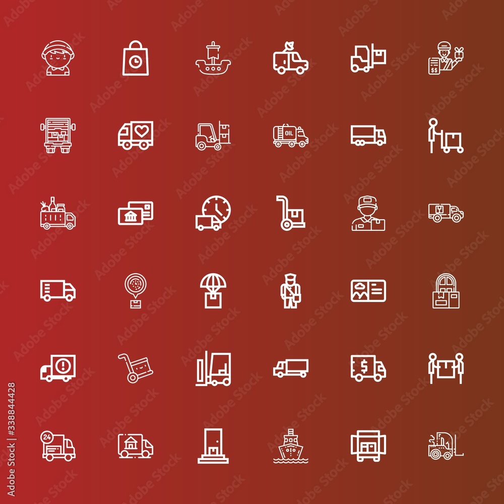 Editable 36 courier icons for web and mobile Editable 36 courier icons for web and mobile