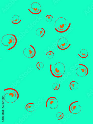 Abstract emerald background with stylized heart