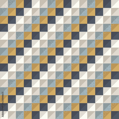 Abstract geo pattern, seamless vector, diagonal checkered diamond shapes