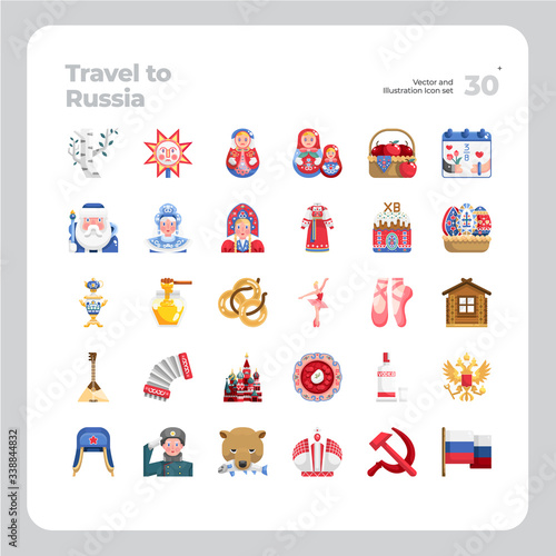 Vector Flat Icons Set of Russia Element Icon. Design for Website, Mobile App and Printable Material. Easy to Edit & Customize.