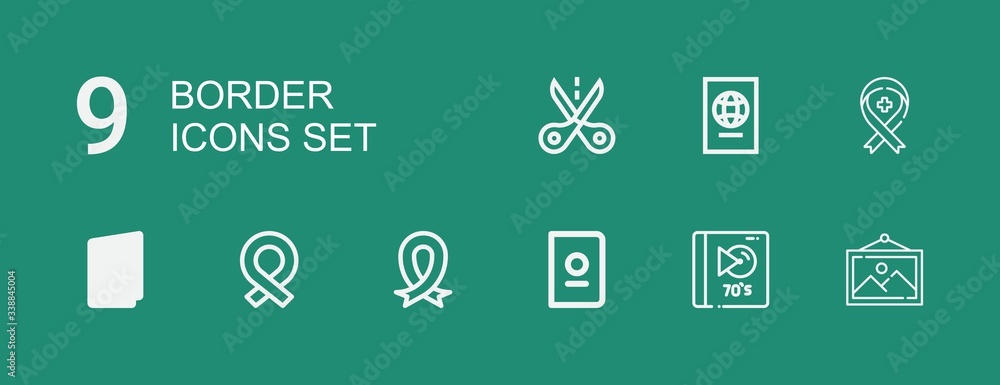 Editable 9 border icons for web and mobile Editable 9 border icons for web and mobile