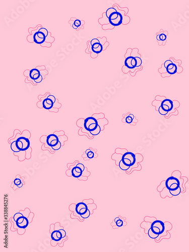 Abstract pale pink background with stylized flowers.