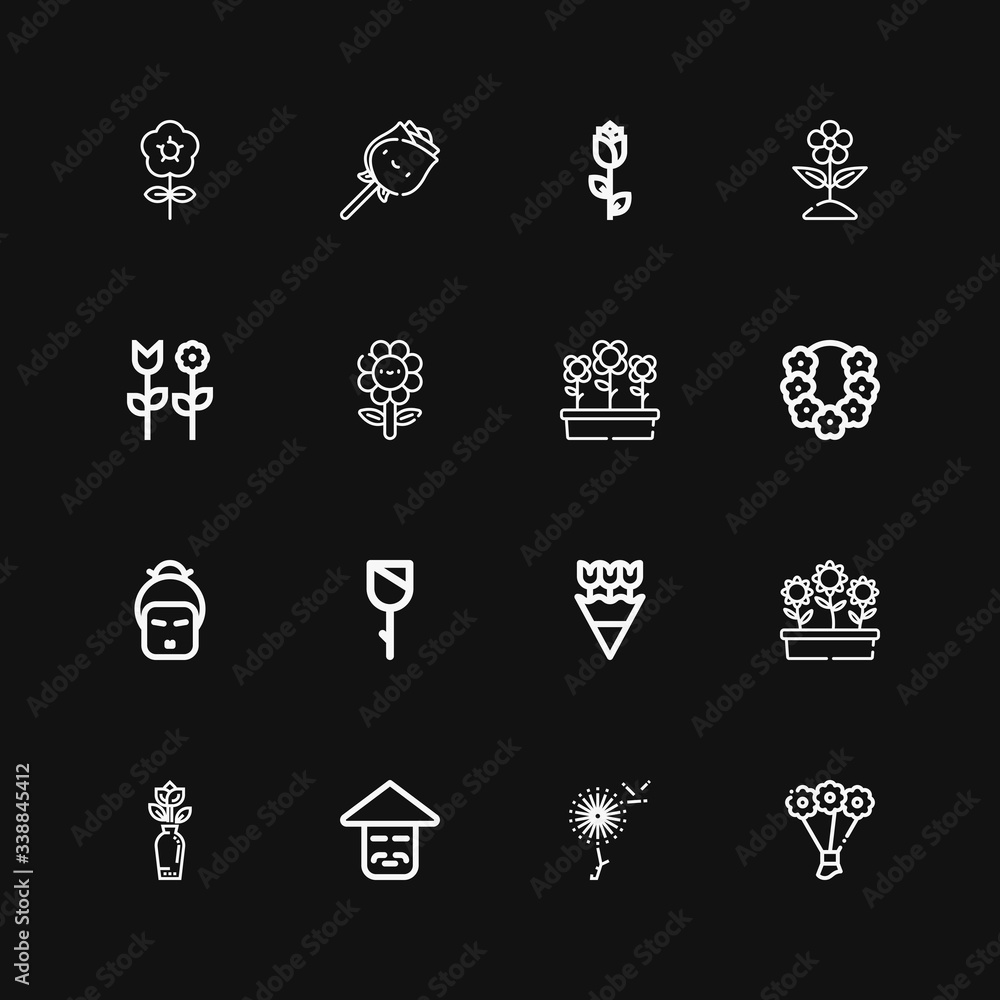 Editable 16 blossom icons for web and mobile