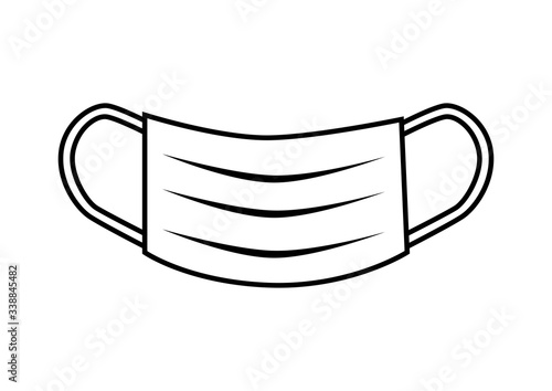 サージカルマスクのイラスト（黒）