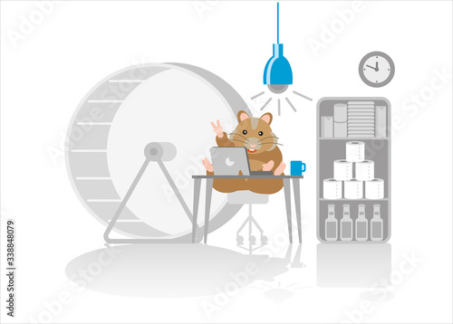 Hamster in homeoffice