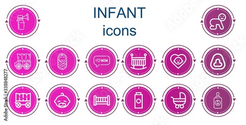 Editable 14 infant icons for web and mobile
