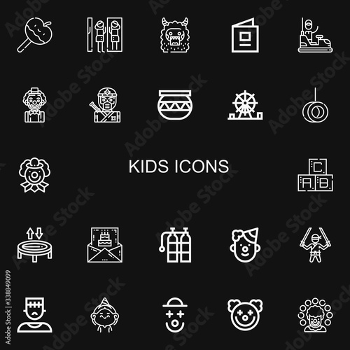 Editable 22 kids icons for web and mobile