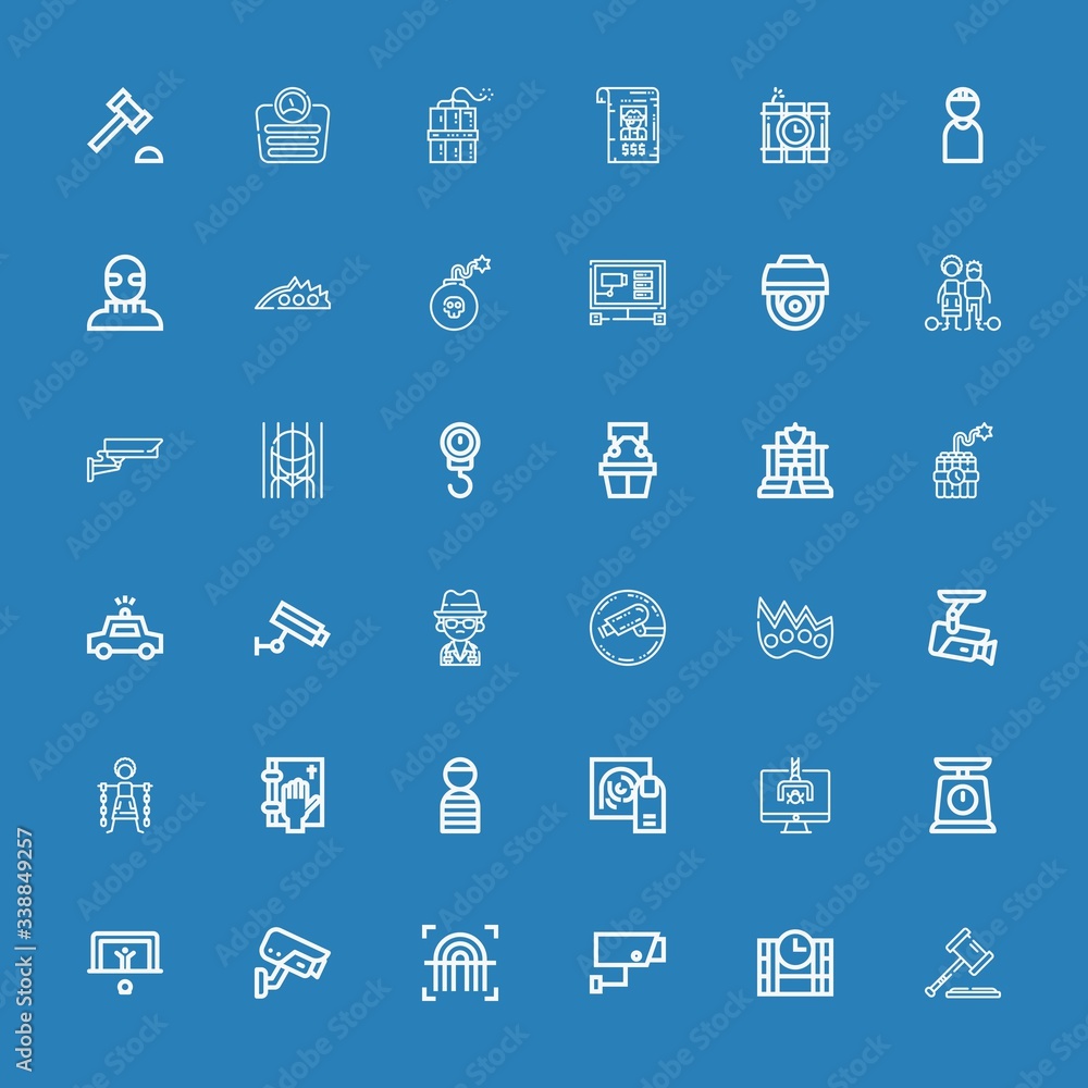 Editable 36 criminal icons for web and mobile Editable 36 criminal icons for web and mobile