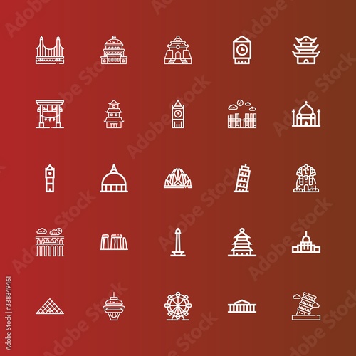 Editable 25 famous icons for web and mobile