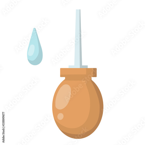 Enema. Medical colonic. Remedy for constipation. Rubber clyster. Cartoon flat illustration