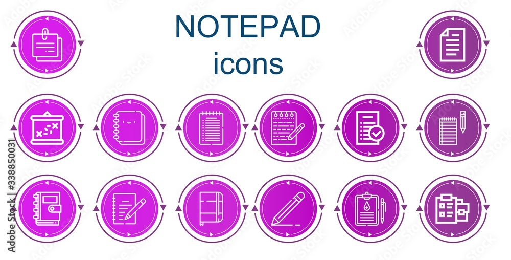 Editable 14 notepad icons for web and mobile Editable 14 notepad icons for web and mobile