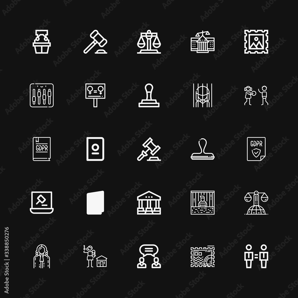 Editable 25 legal icons for web and mobile Editable 25 legal icons for web and mobile