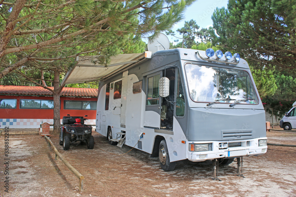 Motor Home in a campsite Motor Home in a campsite