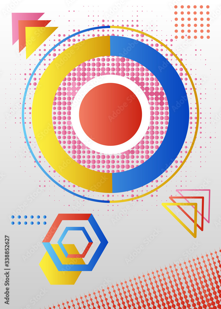 Fototapeta premium Modern flyer design memphis template for cover poster background