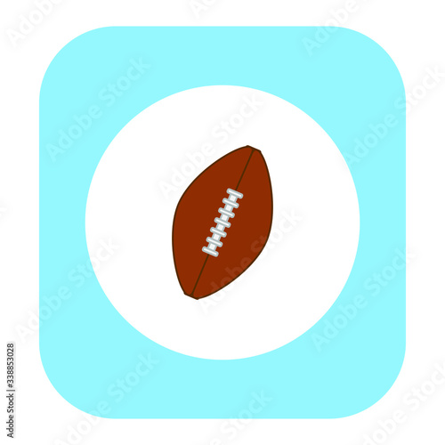american football ball with seam. Vector illustration for web and mobile design.