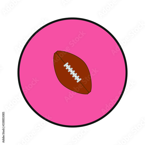 american football ball with seam. Vector illustration for web and mobile design.