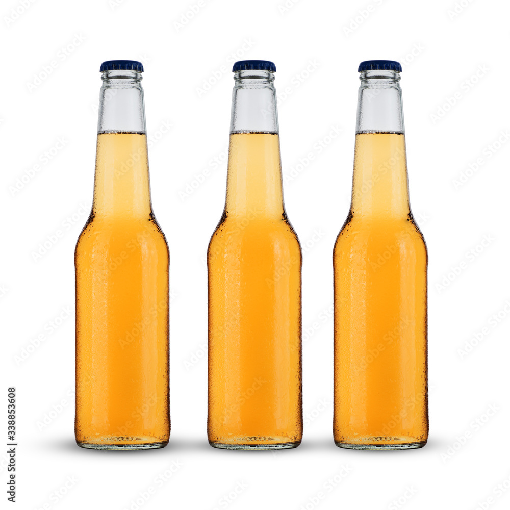 three clear beers without labels three clear beers without labels