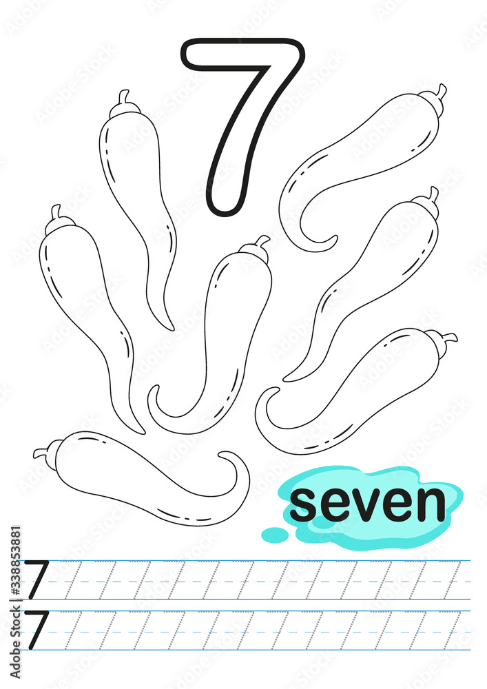Vector coloring printable worksheet for kindergarten and preschool