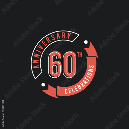 60 Th Anniversary Celebrations Elegant Vector Template Design Illustration