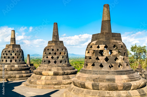 Borobudur Temple in Central Java. UNESCO world heritage in Indonesia