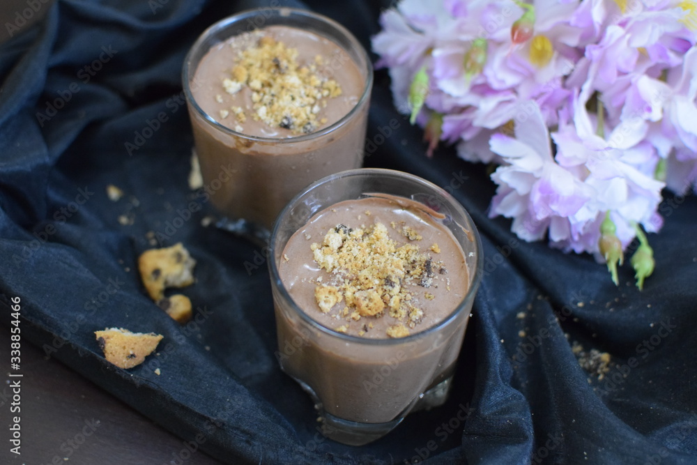 Chilled chocolate mousse with space to add text Chilled chocolate mousse with space to add text