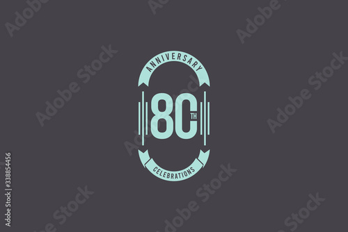 80 Th Anniversary Celebrations Elegant Vector Template Design Illustration