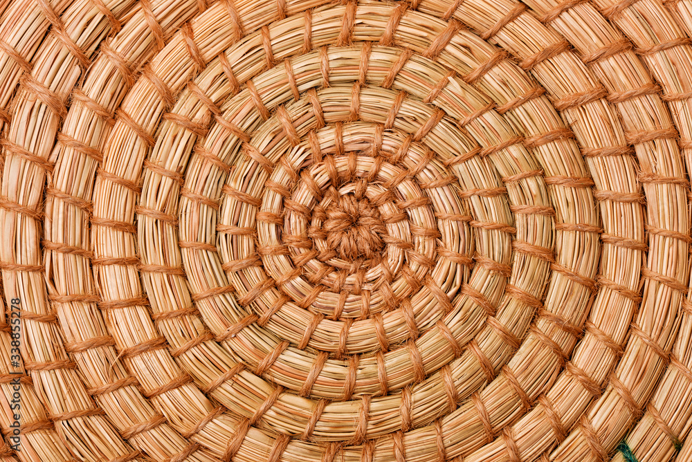 Fototapeta premium Circular cane wicker texture