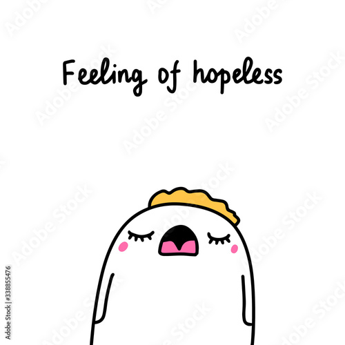 Feeling of hopeless bipolar disorder symptom man expressive in cartoon comic style