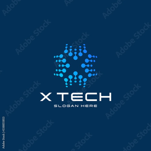 x conection Technology Alphabet Vector Images  © Royin