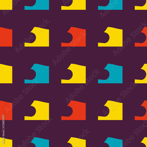 Seamless pattern with bright colorful geometric shapes.
