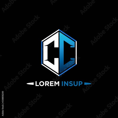 CC initial hexagon logo monogram designs modern templates .