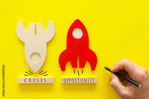 Obraz na plátne concept image of crisis and opportunity