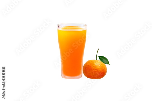 glass of orange juice and oranges
