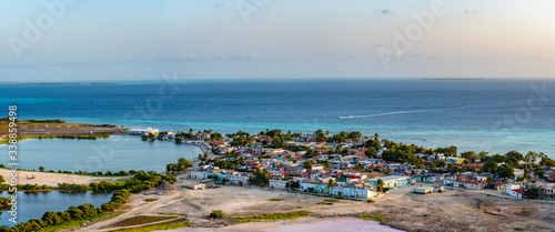 Panoramic high view of Los Roques town. Los Roques National Park, Venezuela. View from lighthouse. photo