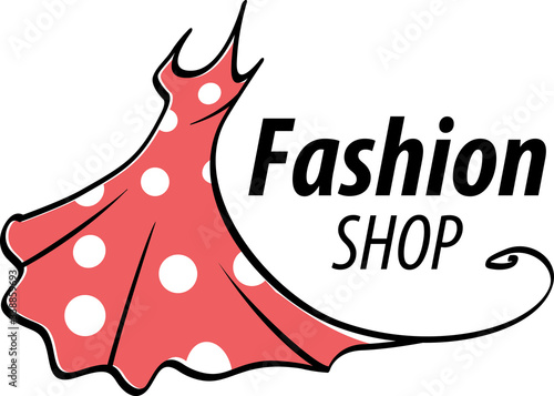 logo fashion shop, illustration, isolated, lady