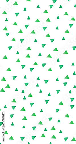 Pattern with bright green watercolor triangles.