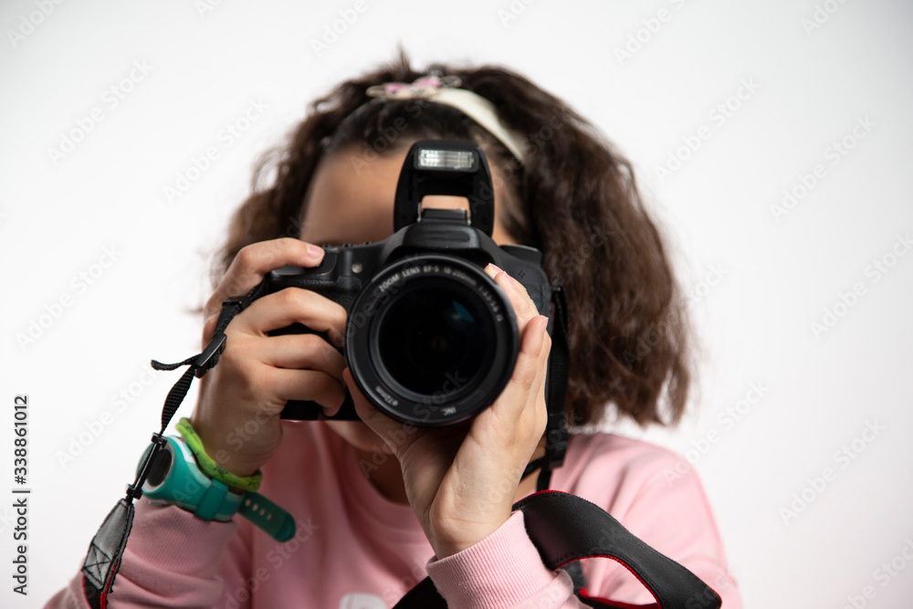 Girl with a camera. Girl with a camera.