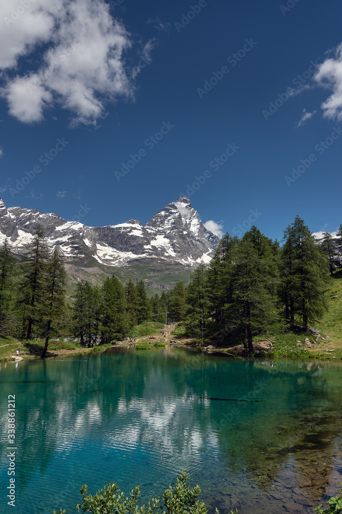 Alpine landscape next to Cervinia, Italy.