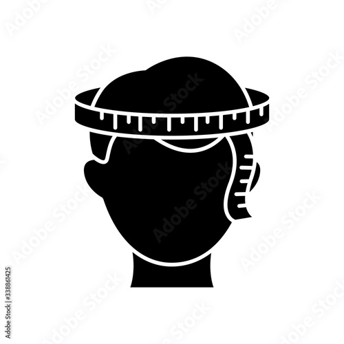 Ταπετσαρία Head circumference black glyph icon