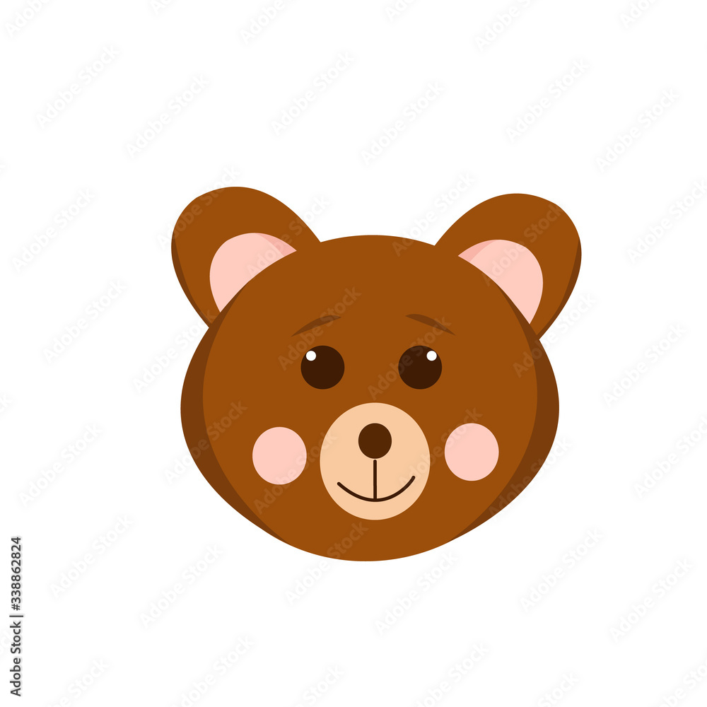bear vector in flat style. cute animal element for the design of children room, clothes, sticker, poster bear vector in flat style. cute animal element for the design of children room, clothes, sticker, poster