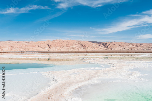 view of a salt lake in northwest of China