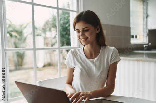 young businesswoman working on laptop