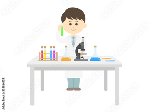 実験する科学者のイラスト