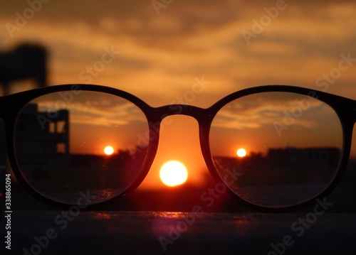 sun glasses on the beach