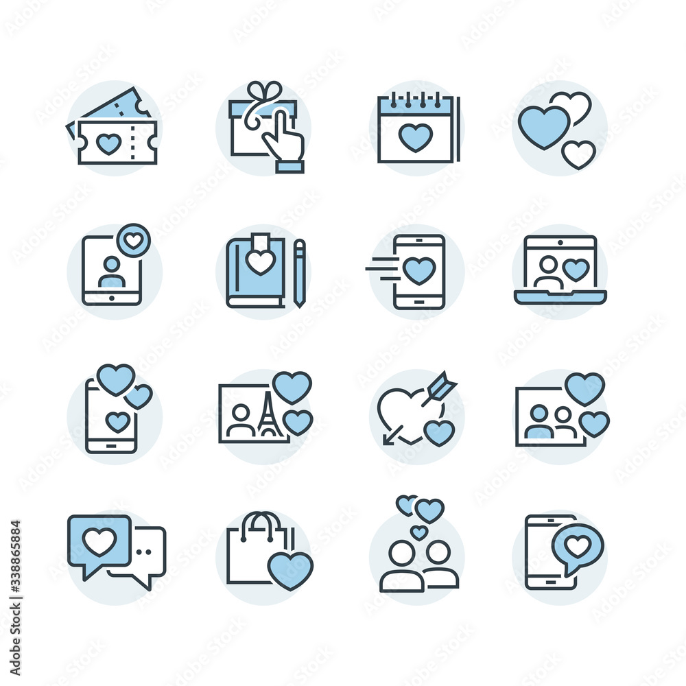Love and romantic icons set
Love and romantic icons set
