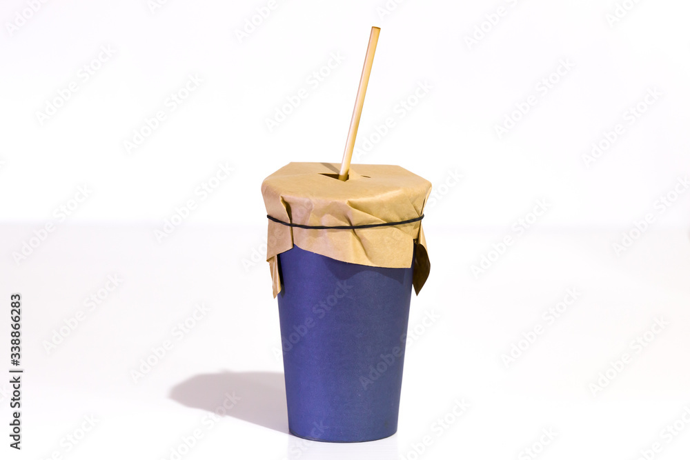 a paper cup of ice coffee a paper cup of ice coffee